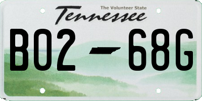 TN license plate B0268G