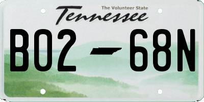 TN license plate B0268N