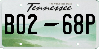 TN license plate B0268P