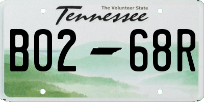 TN license plate B0268R