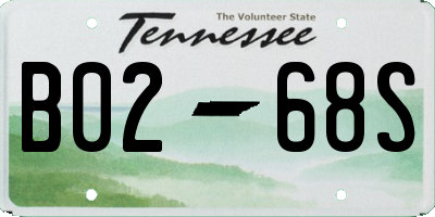 TN license plate B0268S