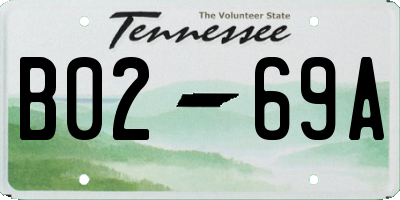 TN license plate B0269A