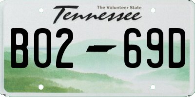 TN license plate B0269D