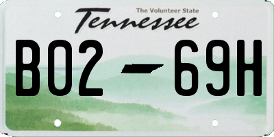 TN license plate B0269H