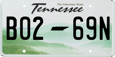 TN license plate B0269N