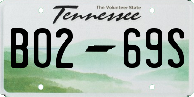 TN license plate B0269S