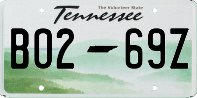 TN license plate B0269Z