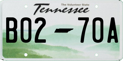 TN license plate B0270A