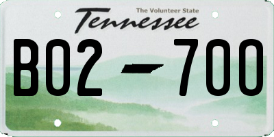 TN license plate B0270O