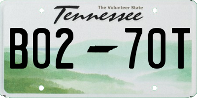 TN license plate B0270T