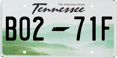 TN license plate B0271F