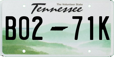 TN license plate B0271K