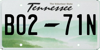TN license plate B0271N