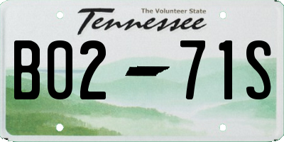 TN license plate B0271S