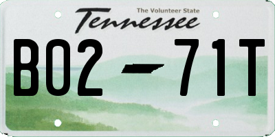 TN license plate B0271T