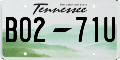 TN license plate B0271U