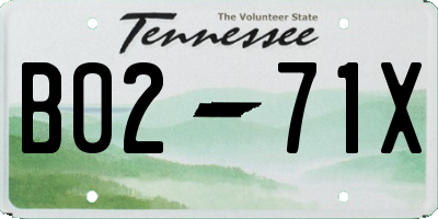TN license plate B0271X