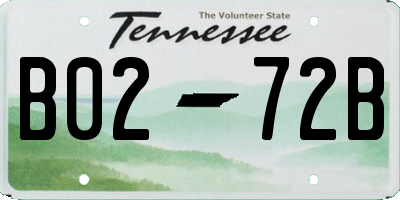 TN license plate B0272B