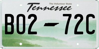 TN license plate B0272C