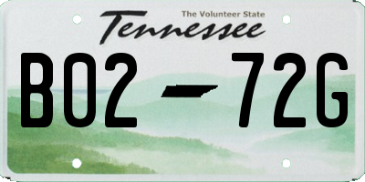 TN license plate B0272G