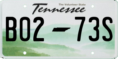 TN license plate B0273S