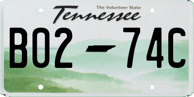 TN license plate B0274C