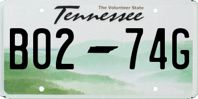 TN license plate B0274G