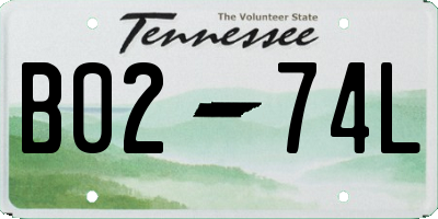 TN license plate B0274L