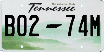 TN license plate B0274M