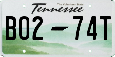 TN license plate B0274T