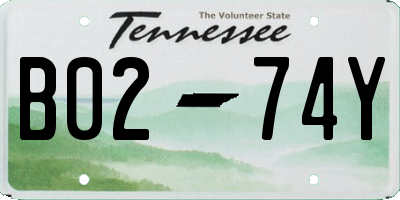 TN license plate B0274Y