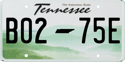 TN license plate B0275E