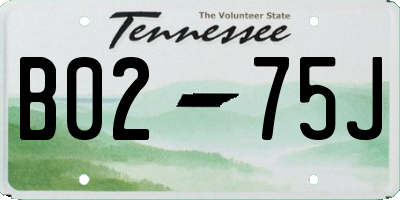 TN license plate B0275J