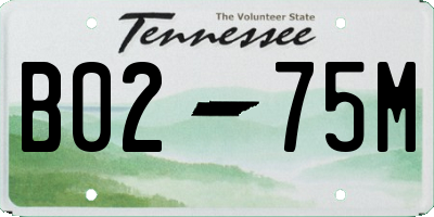 TN license plate B0275M