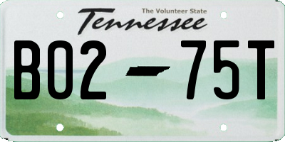 TN license plate B0275T