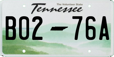 TN license plate B0276A