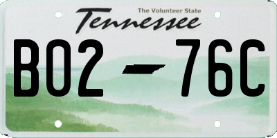 TN license plate B0276C