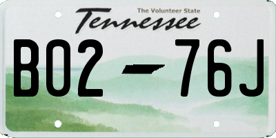 TN license plate B0276J