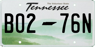 TN license plate B0276N