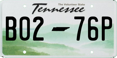 TN license plate B0276P