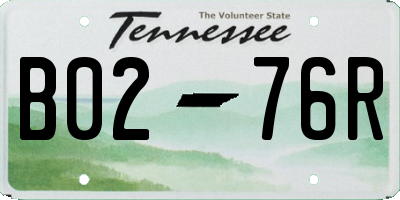 TN license plate B0276R