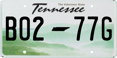 TN license plate B0277G