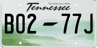 TN license plate B0277J