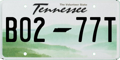 TN license plate B0277T