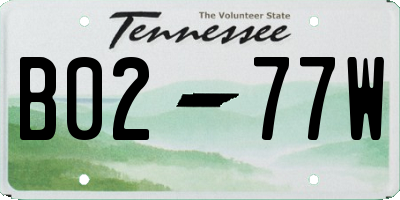 TN license plate B0277W