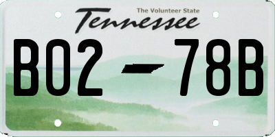 TN license plate B0278B