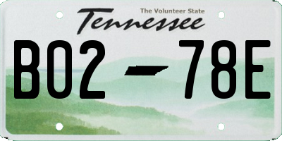 TN license plate B0278E
