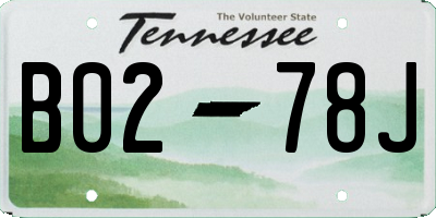 TN license plate B0278J