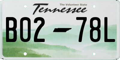 TN license plate B0278L