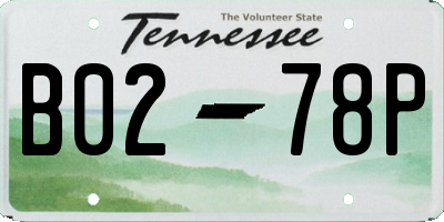 TN license plate B0278P